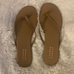 Lauren Conrad Tan Thong Flip Flop Sandals
